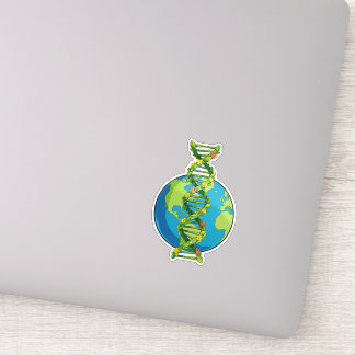 Vintage Earth Day DNA Nature Illustration Sticker