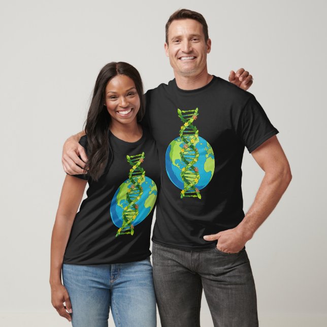 Vintage Earth Day DNA Nature Illustration T-Shirt (Unisex)