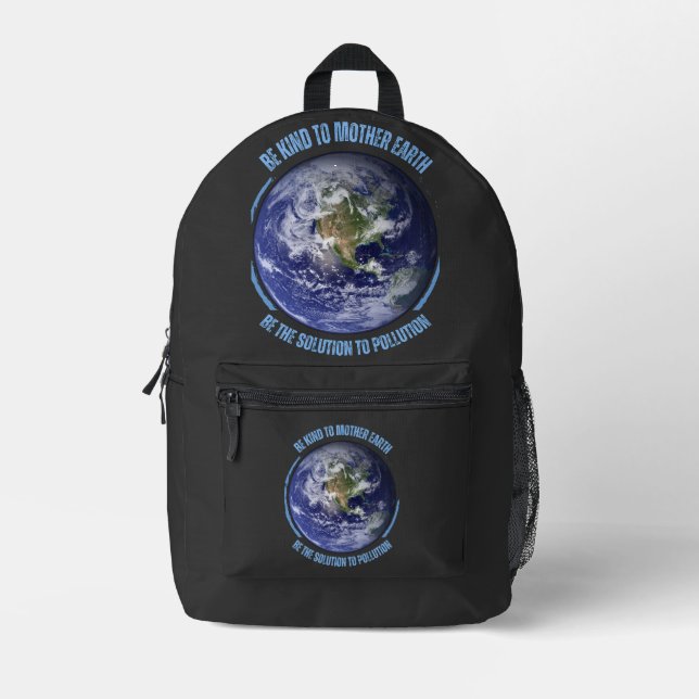 Vintage Earth Day Event Printed Backpack (Front)