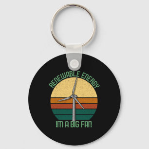 Vintage Earth Day Renewable Energy I'm A Big Fan Keychain