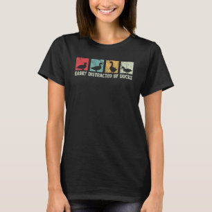 Vintage Easily Distracted By Ducks Retro Lovers T-Shirt