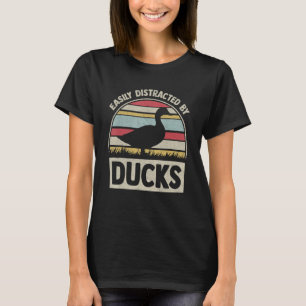 Vintage Easily Distracted By Ducks Retro T-Shirt