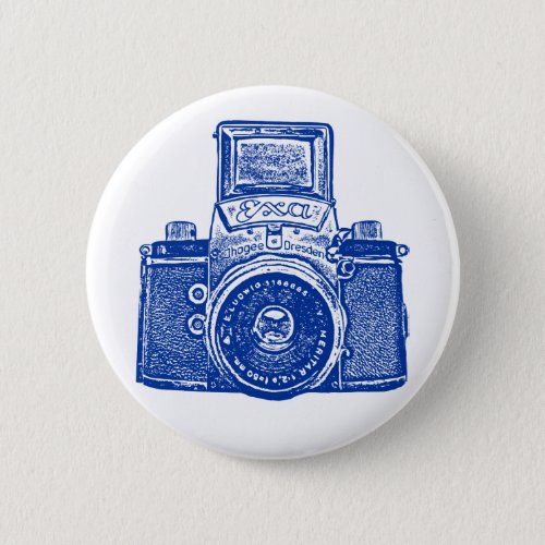 Vintage East German Camera _ Dark Blue Pinback Button