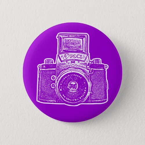 Vintage East German Camera II _ Purple Pinback Button