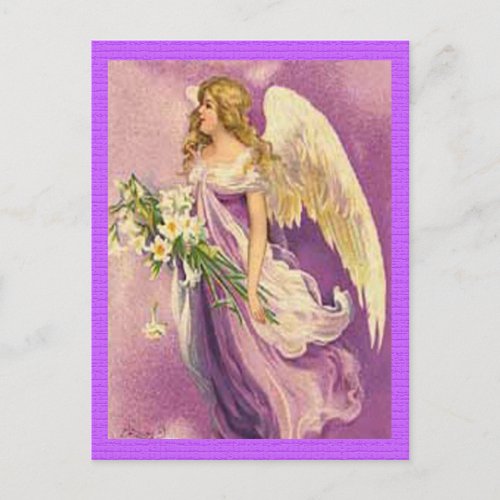 Vintage Easter Angel Holiday Postcard