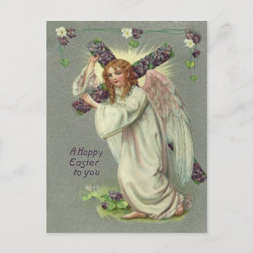 Vintage Easter Angel Holiday Postcard