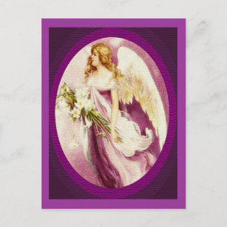Vintage Easter Angel Textured Postcard