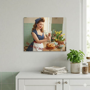 Vintage Easter Baking: Pin-Up Metal Wall Art