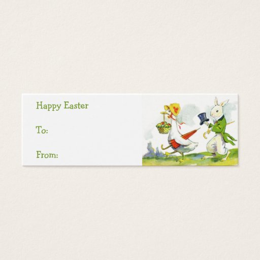 Customizable Vintage Easter basket gift tags Business Card