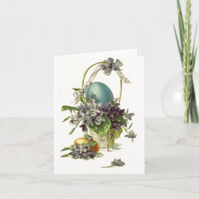 Vintage Easter Basket Holiday Card (Front)