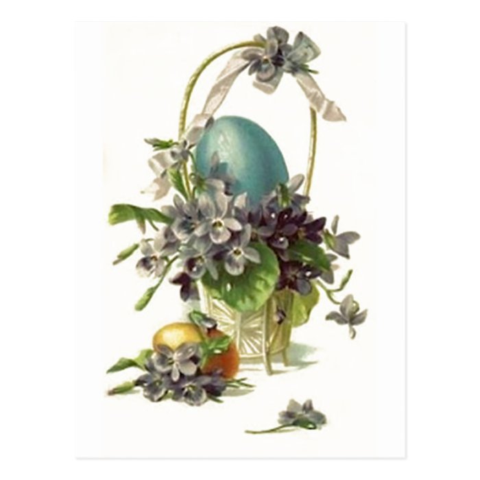 Vintage Easter Basket Postcard | Zazzle