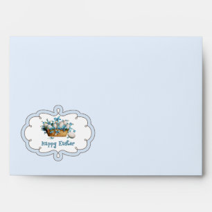 Vintage Easter Basket with Eggs Easter Envelope