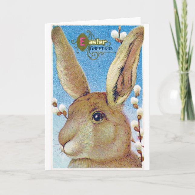 Vintage Easter Big Bunny Card (Front)
