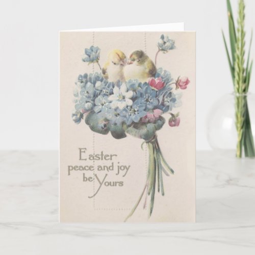 Vintage Easter Bonnet Violet Greeting Card