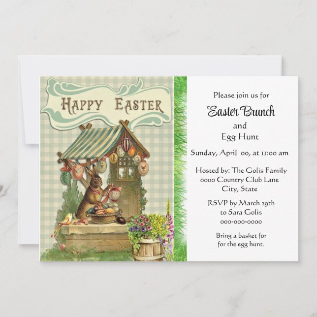 Vintage Easter Brunch Holiday Invitation (Front)