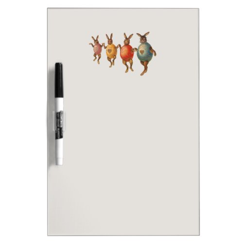 Vintage Easter Bunnies Dancing with Egg Costumes Dry_Erase Board