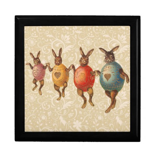 Vintage Easter Bunnies Dancing with Egg Costumes Gift Box