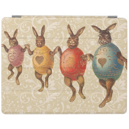 Vintage Easter Bunnies Dancing with Egg Costumes iPad Smart Cover