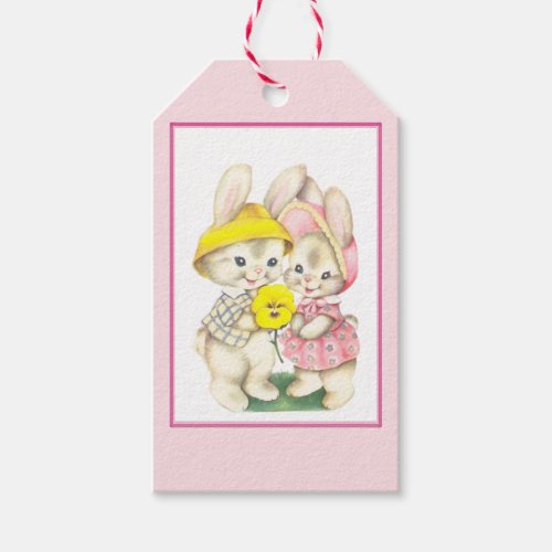 Vintage Easter Bunnies Gift Tags