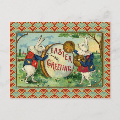 Vintage Easter Bunnies Holiday Postcard