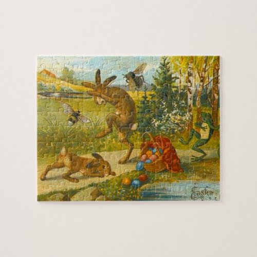 vintage easter bunnies jigsaw puzzle