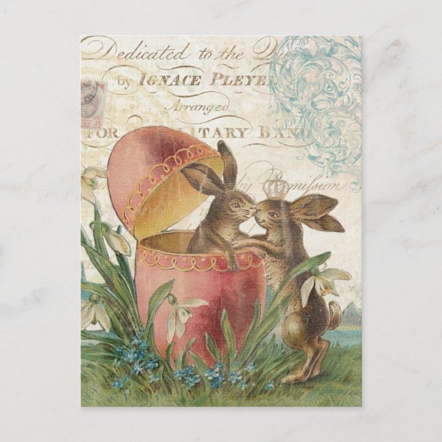 Vintage Easter bunnies notecard (Front)