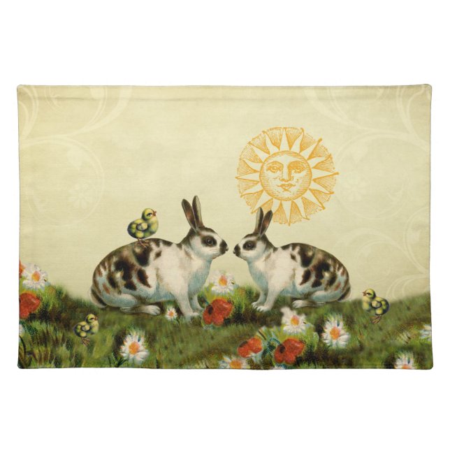 Vintage Easter Bunnies Placemat (Front)