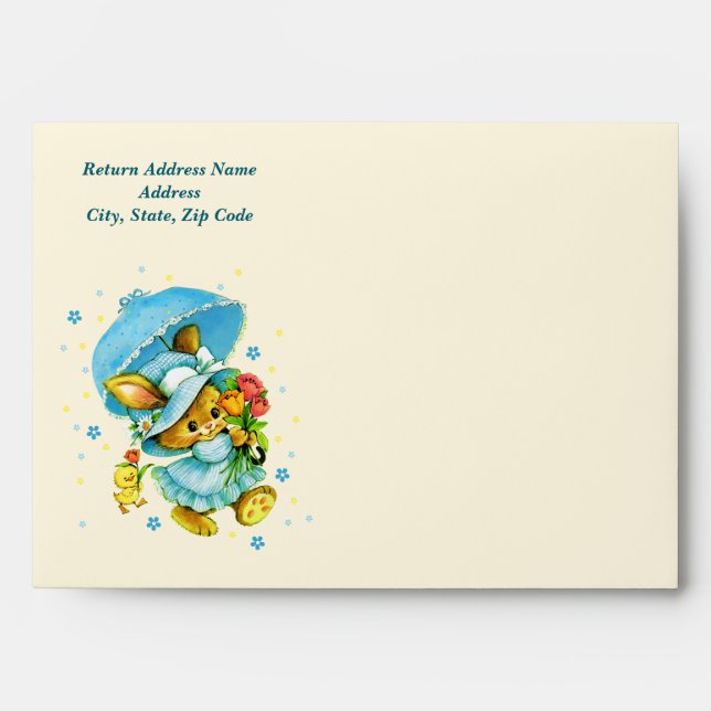 Vintage Easter Bunny and Chick. Easter  Envelope (Front)