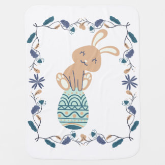 Vintage Easter Bunny and egg Baby Blanket