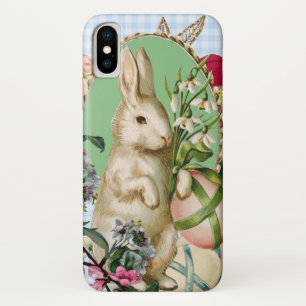 Vintage Easter Bunny and Eggs Collage iPhone X Case