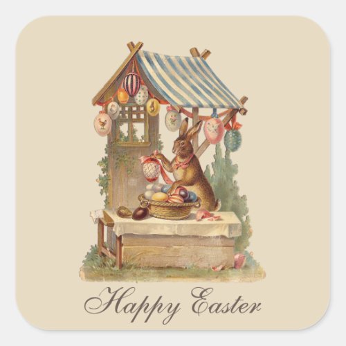 Vintage Easter bunny and eggs sticker