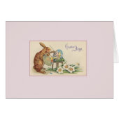 Vintage Easter Bunny Artist Easter Card (Front Horizontal)