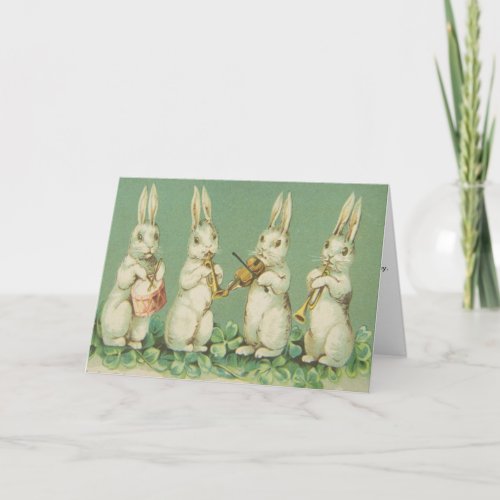 Vintage Easter Bunny Band Holiday Card