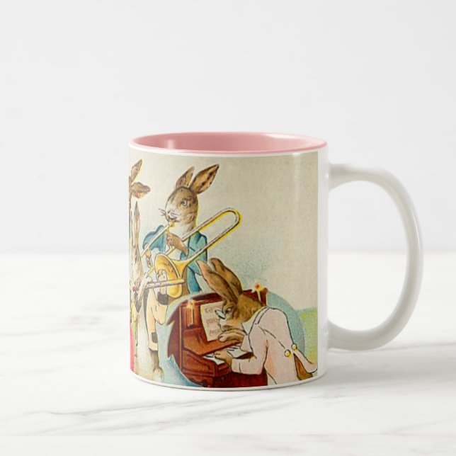 Vintage Easter Bunny Band Mug (Right)