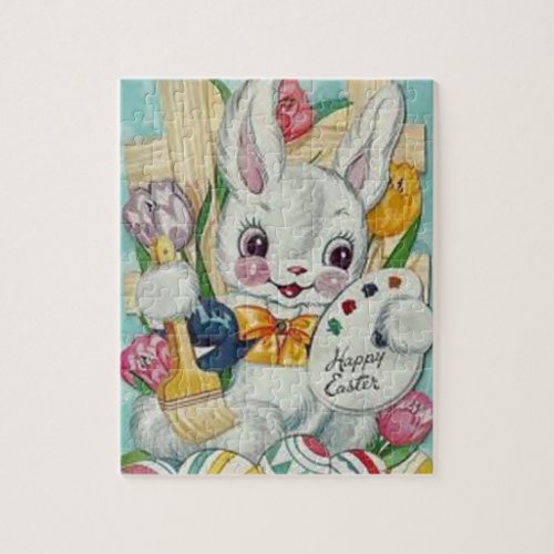 Vintage Easter Bunny Card Jigsaw Puzzle