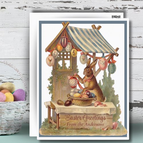 Vintage Easter Bunny Custom Easter Greetings Holiday Postcard