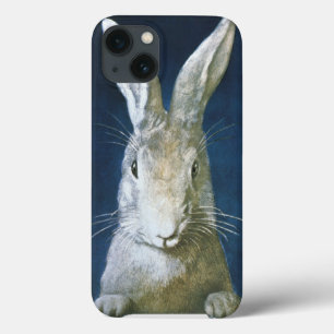 Vintage Easter Bunny, Cute Furry White Rabbit iPhone 13 Case