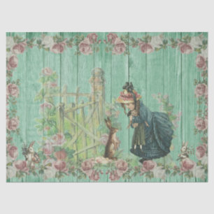 Vintage Easter Bunny Decoupage Tissue Paper