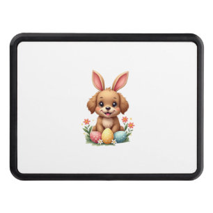 Vintage Easter Bunny Dog Cute Puppy Illustration w Hitch Cover