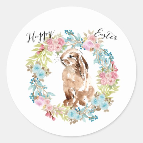 Vintage Easter Bunny Easter Classic Round Sticker