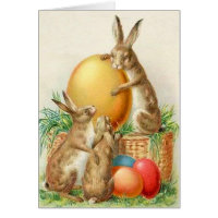 Vintage Easter Bunny Easter Eggs Easter Card