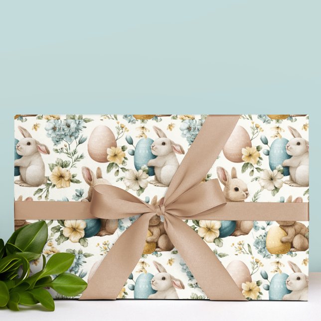 Vintage Easter Bunny & Eggs Wrapping Paper (Creator Uploaded)