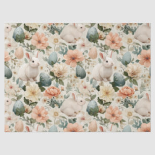 Vintage Easter Bunny Floral (10) Tissue Paper