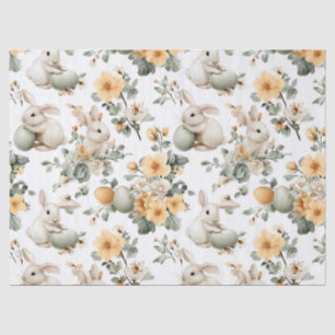 Vintage Easter Bunny Floral (2) Tissue Paper