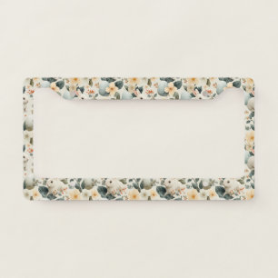 Vintage Easter Bunny Floral (4) License Plate Frame