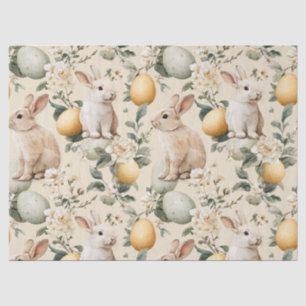 Vintage Easter Bunny Floral (5) Tissue Paper