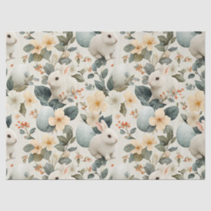 Vintage Easter Bunny Floral (6) Tissue Paper