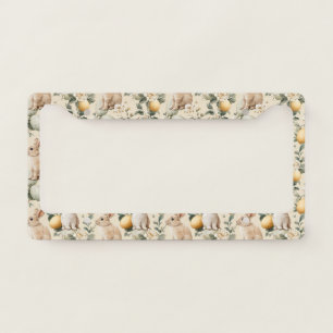 Vintage Easter Bunny Floral (8) License Plate Frame
