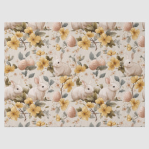 Vintage Easter Bunny Floral (8) Tissue Paper
