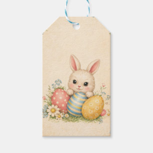 Vintage Easter Bunny Gift Tag Cute Bunny Easter